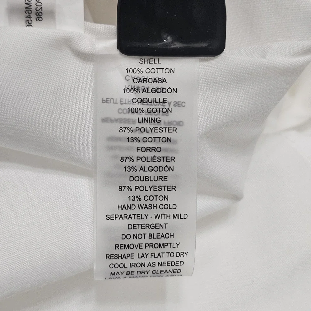 Vince Camuto Women Shirt Dress Size 12 Fit Large New White Elastic Waist Button - Picture 14 of 15